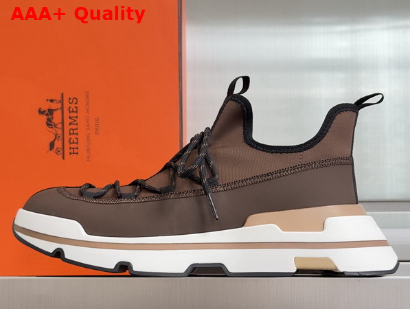 Hermes Moove Sneaker in Chocolate Replica