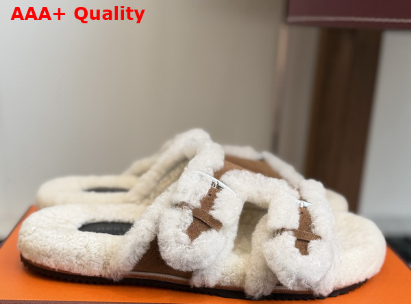 Hermes Naxos Sandal in Suede Goatskin and Shearling Replica
