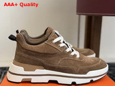 Hermes Need Sneaker in Brun Fume Suede Calfskin Replica