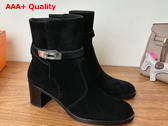 Hermes Neo Ankle Boot in Black Suede Goatskin Replica