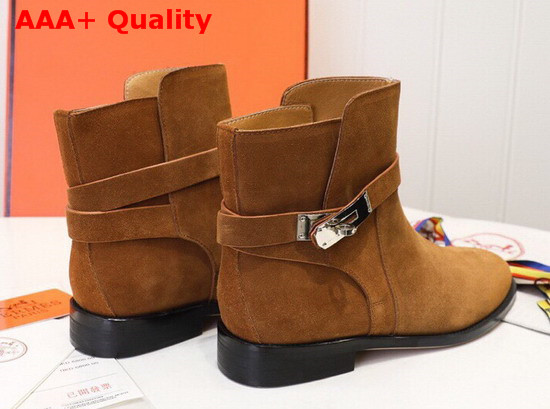 Hermes Neo Ankle Boot in Brown Suede Calfskin Replica