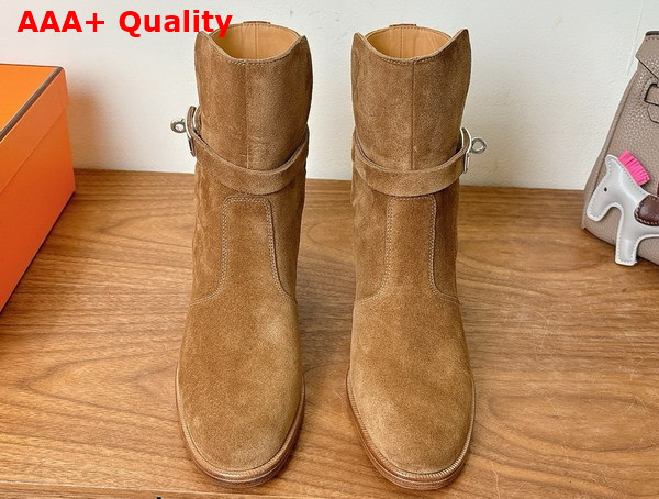 Hermes Neo Ankle Boot in Brum Fume Suede Goatskin Replica