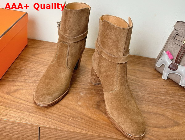 Hermes Neo Ankle Boot in Brum Fume Suede Goatskin Replica