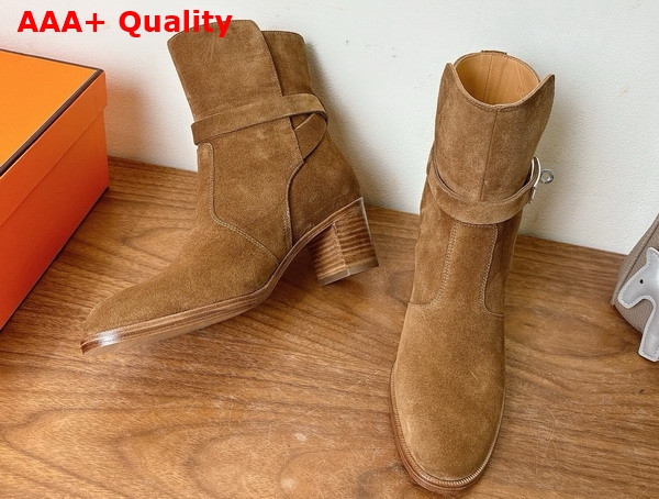 Hermes Neo Ankle Boot in Brum Fume Suede Goatskin Replica