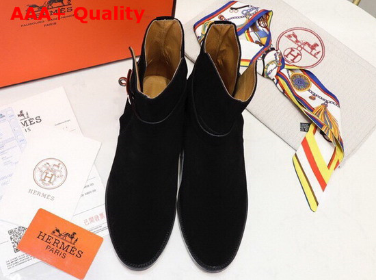 Hermes Neo Ankle Boot in Noir Suede Calfskin Replica