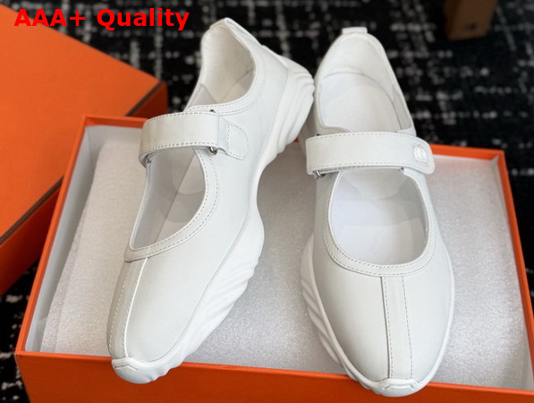 Hermes Neptune Ballet Flat Blanc Nappa Leather Replica