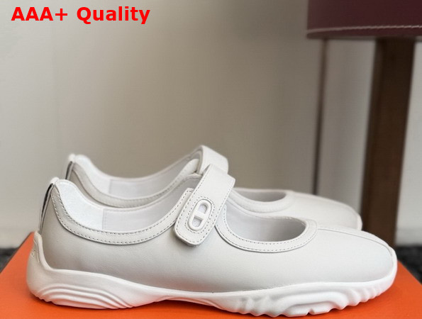 Hermes Neptune Ballet Flat Blanc Nappa Leather Replica