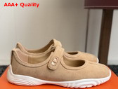 Hermes Neptune Ballet Flat Kraft Suede Goatskin Replica
