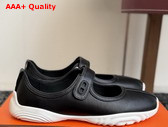 Hermes Neptune Ballet Flat Noir Nappa Leather Replica