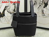 Hermes New Picotin Bag in Black Canvas and Calfskin Replica