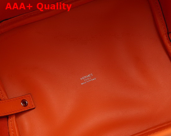 Hermes New Picotin Bag in Orange Canvas and Calfskin Replica