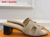 Hermes Oasis Sandal in Beige Braided Suede Goatskin Replica