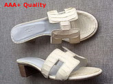 Hermes Oasis Sandal in Beige Snakeskin Replica