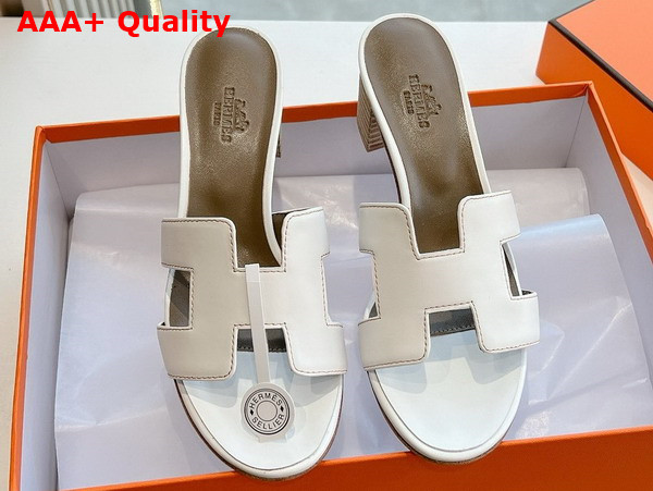 Hermes Oasis Sandal in Blanc Calfskin Replica