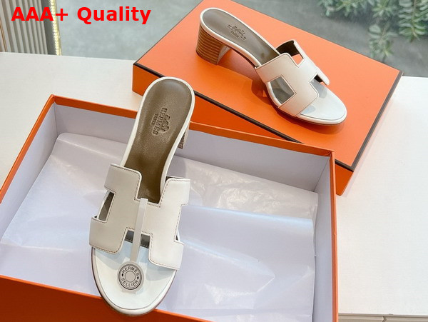 Hermes Oasis Sandal in Blanc Calfskin Replica