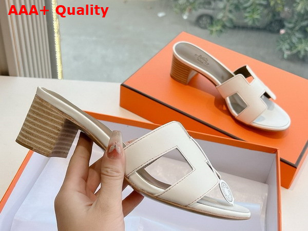 Hermes Oasis Sandal in Blanc Calfskin Replica