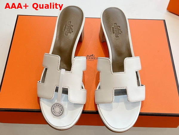 Hermes Oasis Sandal in Blanc Calfskin Replica