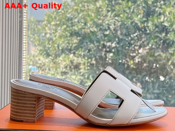 Hermes Oasis Sandal in Blanc Calfskin Replica