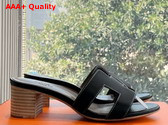 Hermes Oasis Sandal in Noir Calfskin Replica
