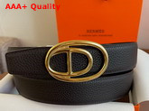 Hermes Odyssee Belt Buckle Reversible Leather Strap 32mm Noir Chocolate Replica