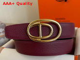 Hermes Odyssee Belt Buckle Reversible Leather Strap 32mm Rouge Noir Replica