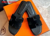 Hermes Oran Sandal in Black Suede Goatskin Replica