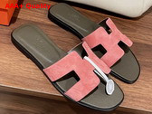 Hermes Oran Sandal in Suede Goatskin Rose Du Desert Replica