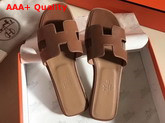 Hermes Oran Sandal in Tan Box Calfskin Replica