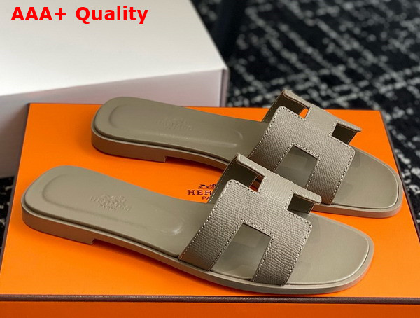 Hermes Oran Sandal in Taupe Epsom Calfskin Replica