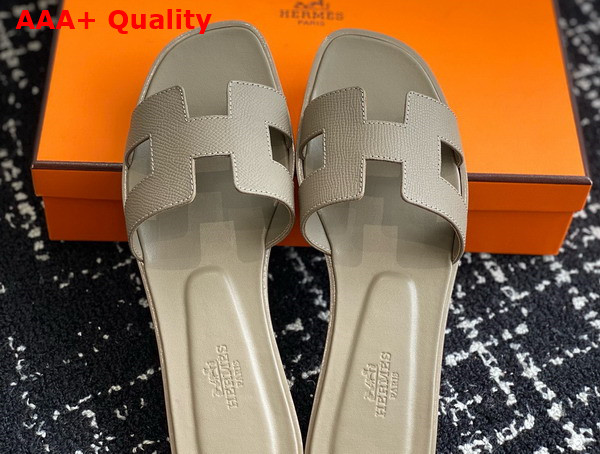 Hermes Oran Sandal in Taupe Epsom Calfskin Replica