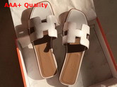 Hermes Oran Sandal in White Box Calfskin Replica