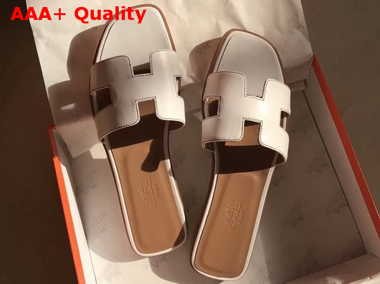 Hermes Oran Sandal in White Box Calfskin Replica