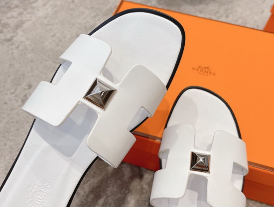 Hermes Oran Sandal in White Calfskin Replica