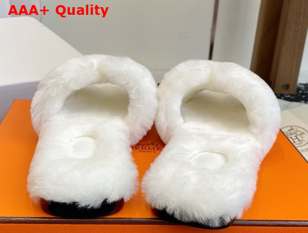 Hermes Oran Sandal in White Shearling Replica