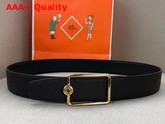 Hermes Oscar Buckle Reversible Leather Strap 38mm in 135 and Togo Calfskin Navy Blue and Black Replica