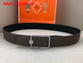 Hermes Oscar Buckle Reversible Leather Strap 38mm in 135 and Togo Calfskin Noir Etain Replica