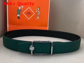 Hermes Oscar Buckle Reversible Leather Strap 38mm in 135 and Togo Calfskin Noir Vert Cypres Replica