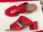 Hermes Ostia Sandal in Red Calfskin Replica