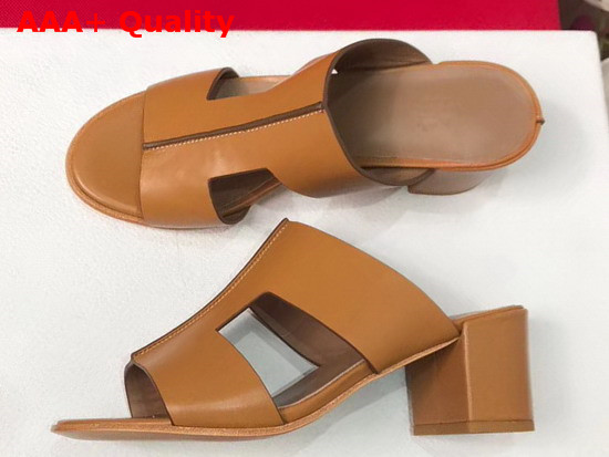 Hermes Ostia Sandal in Tan Calfskin Replica