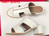 Hermes Ostia Sandal in White Calfskin Replica