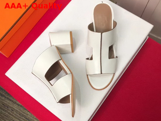 Hermes Ostia Sandal in White Calfskin Replica