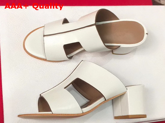 Hermes Ostia Sandal in White Calfskin Replica