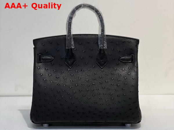 Hermes Ostrich Birkin 25 Bag in Black Replica