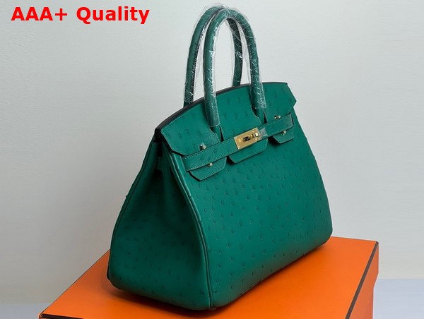 Hermes Ostrich Birkin 30 Bag in Green Replica