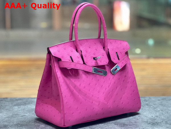 Hermes Ostrich Birkin 30 Bag in Magnolia Pink Replica