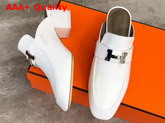 Hermes Paradis Mule in White Alligator Leather Replica