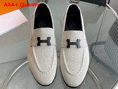 Hermes Paris Loafer in Beige Canvas Replica
