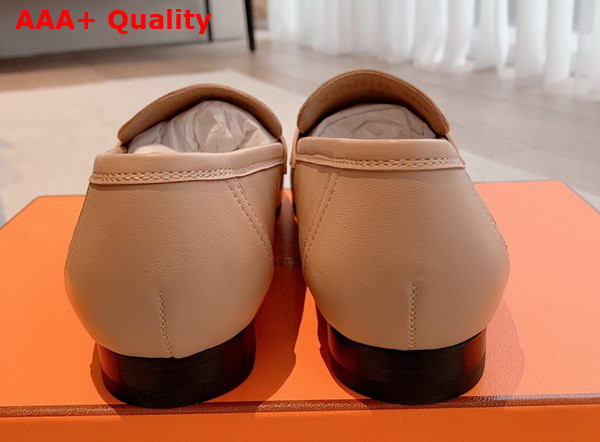 Hermes Paris Loafer in Beige Nude Goatskin Replica