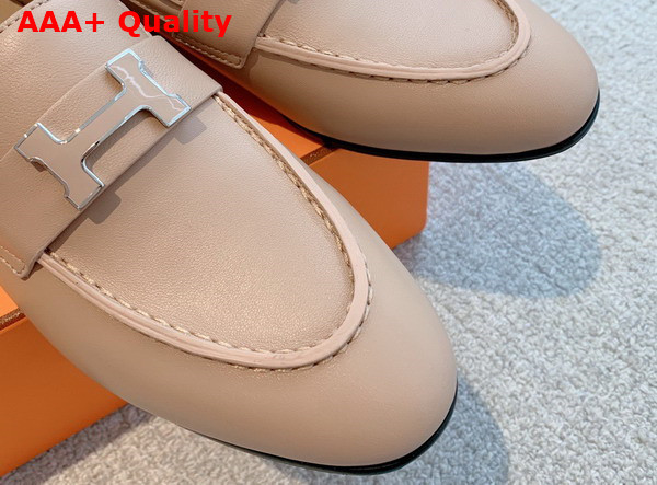 Hermes Paris Loafer in Beige Nude Goatskin Replica