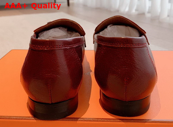 Hermes Paris Loafer in Burgundy Goatskin Replica